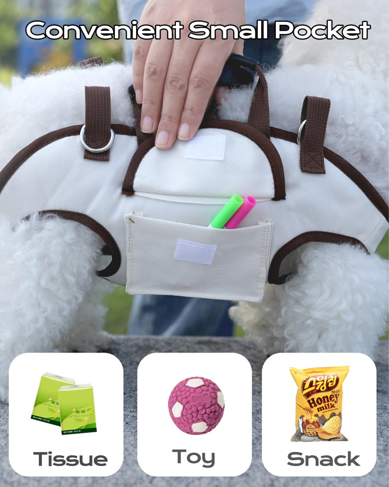Medium Dog Carry Sling, Full Body Sling with Handle, Hands Free Shoulder Carrier for Senior Dogs Joint Injuries, Joint Injuries, Up and Down Stairs (L, 14.3~19.8 lbs) - PawsPlanet Australia