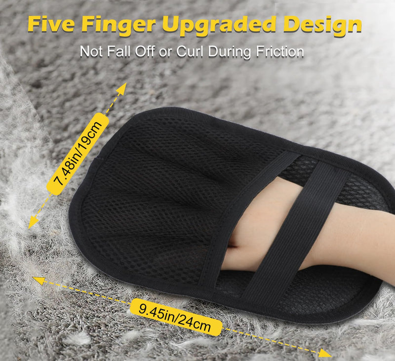 2-Pack Pet Hair Removal Glove for Cats & Dogs, 2025 Upgraded Five-Finger Electrostatic Pet Hair Remover Gloves, Reusable and Washable Fur Remover Tool for Carpet, Couch, Clothing, Car Seat - PawsPlanet Australia