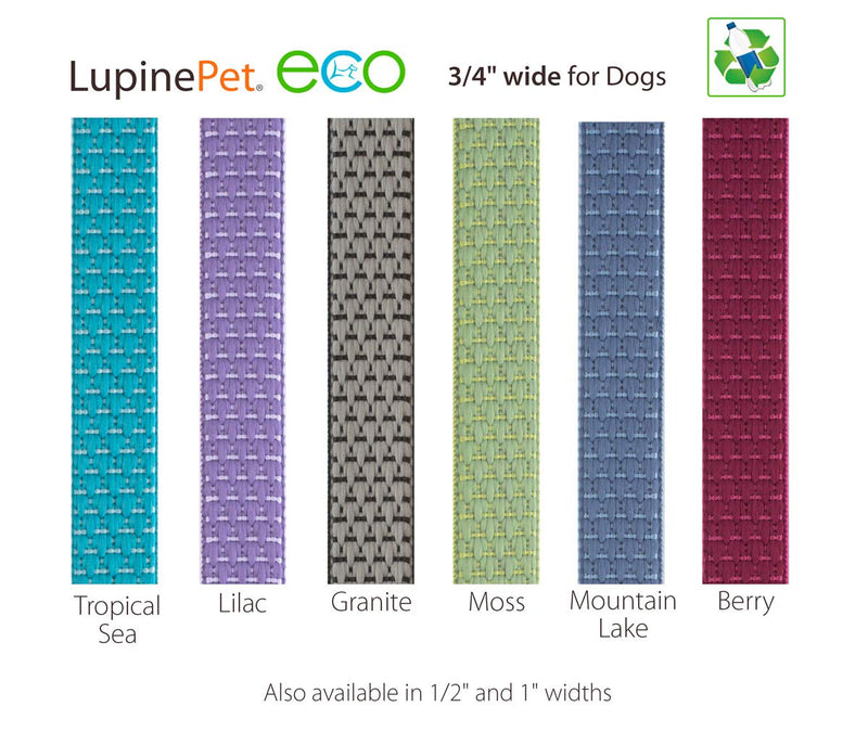 Dog Leash by Lupine ECO Collection 3/4" Wide Lilac 4-Foot Long with Padded Handle - PawsPlanet Australia