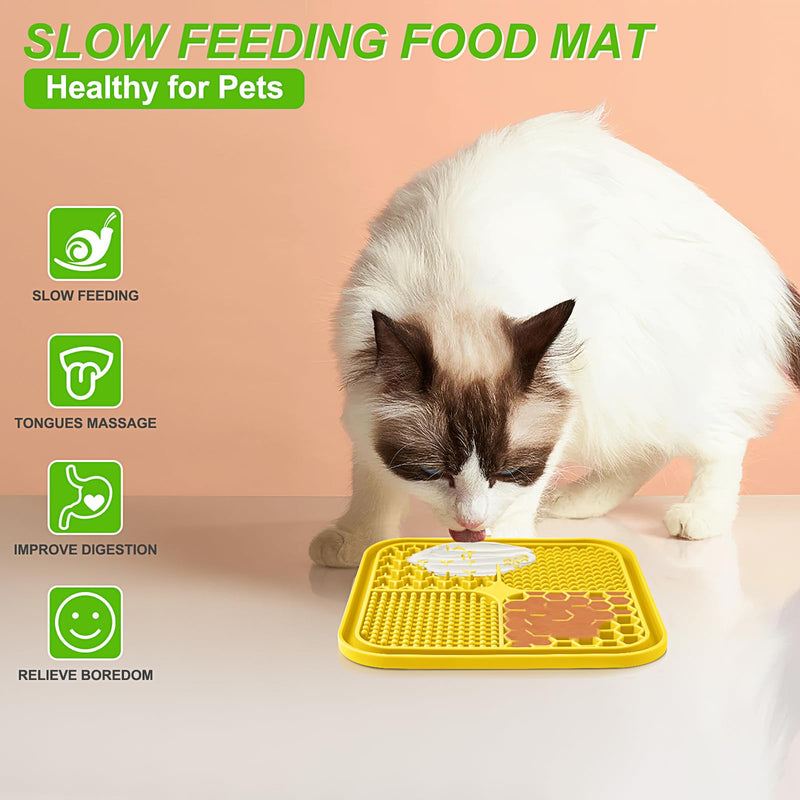 LUKITO 3PCS Lick Mat for Dogs and Cats, Licking Mat with Suction Cups for Dog Anxiety Relief, Cat Peanut Butter Lick Pad for Boredom Reducer, Dog Enrichment Toy, Dog Lick Mat for Bathing Grooming Small-3 Pack - PawsPlanet Australia