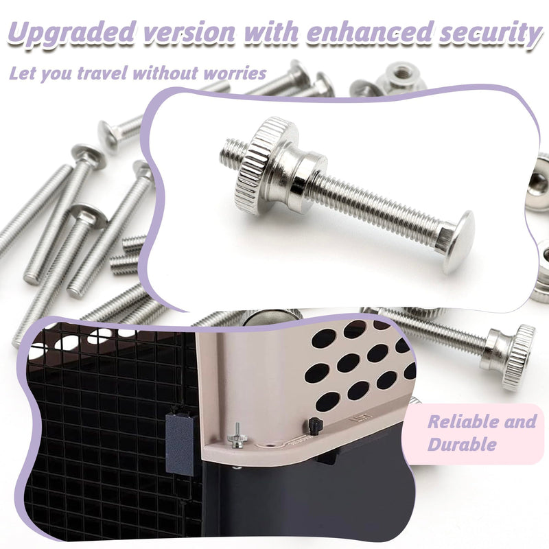 20 Sets Pet Carrier Replacement Fasteners - Heavy Duty Stainless Steel Bolts and Nuts for Kennel - Dog and Cat Replacement Parts, M540-R M5×40-R - PawsPlanet Australia