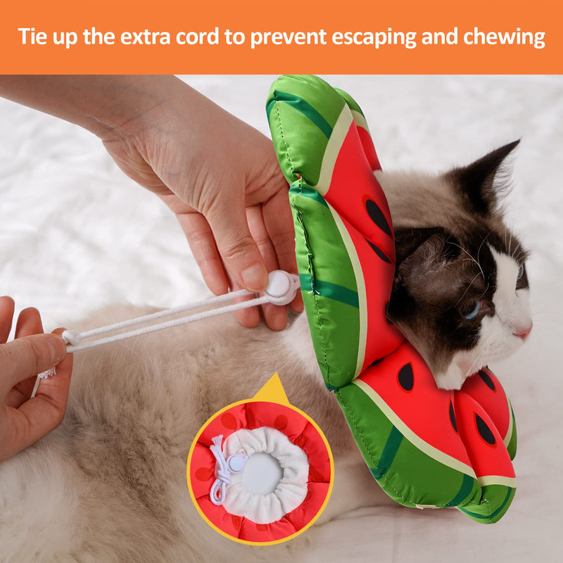 Avont Cat Cone Collar Soft, Adjustable Recovery E Collar Alternative for Cats Kittens Puppies, Elizabethan Neck Cone of Shame to Prevent Licking Biting After Surgery Protect Wounds -Melon(M) Melon Medium (6.6-11lb)