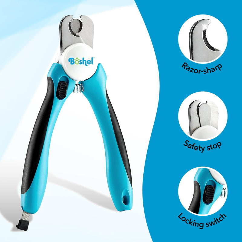 BOSHEL Dog Nail Clippers & Dog Nail Grinder - Dog Trimmer With Safety Guard & Razor Sharp Blades - Rechargeable 2 Speed Electric Grinding Tool – Safe Dog Nail Trimmers For Small & Large Pets. - PawsPlanet Australia
