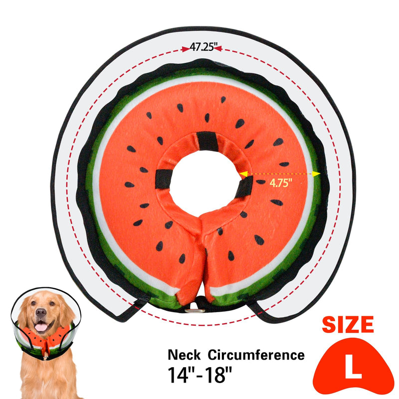 Dog Cone,Dog Surgery Collar,Dog Cones for Small Medium Large Dogs,Inflatable Cone for Dogs,Watermelon Dog Cone Collar, Does not Impede Vision Dog Recovery Collar watermelon - PawsPlanet Australia