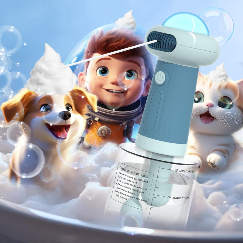 Electric Dog Shampoo Dispenser,IPX7 Cat Shampoo Sprayer,Pet Bath Supplies Automatic Foaming Shampoo Dispenser for Dog Deep Cleaing,Kitchen Sink，Bathroom Blue - PawsPlanet Australia
