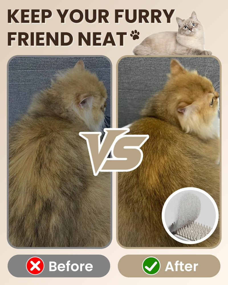 Cat Steam Brush for Shedding, Pet Steam Brush for Cats and Dog, 4 in 1 Rechargeable Cat Hair Brush, Spray Anti-Static, Massage, Cleaning, Shedding & Combing All In One, for Long & Short Haired Pets! White