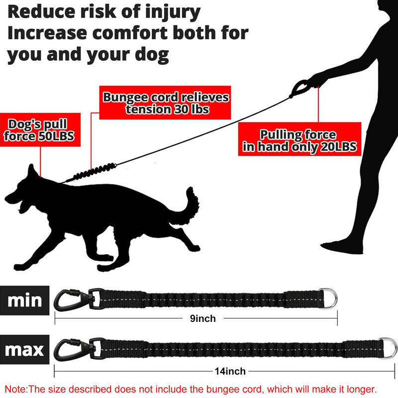 Rope Dog Leash 4 FT: Heavy Duty Leashes with Swivel Lockable Hook Reflective Threads Bungee and Padded Handle - Dog Lead for Large Small Medium Dogs Outside Walking Hiking Orange 4ft*1/2'' - PawsPlanet Australia