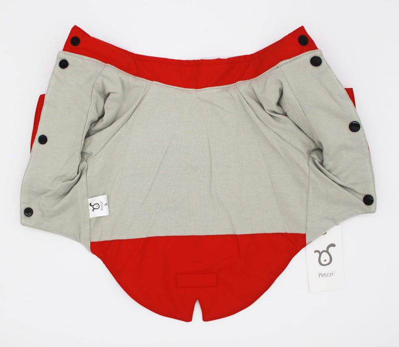 Pet Trench Coat Rain Jacket Spring Dog Clothes for Small Puppy Medium Large Dogs Cat Clothes Windproof Water Resistant - Theodore (M, Red)
