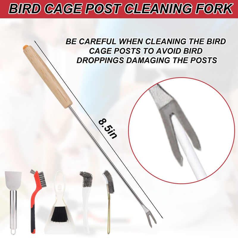 6pcs Bird Cage Cleaning Brush Tools Set, Multifunctional Birdcage Cleaner Accessory Supplies with Scraper Small Animal Cage Remover Brush Tools for Parakeet Hamster - PawsPlanet Australia