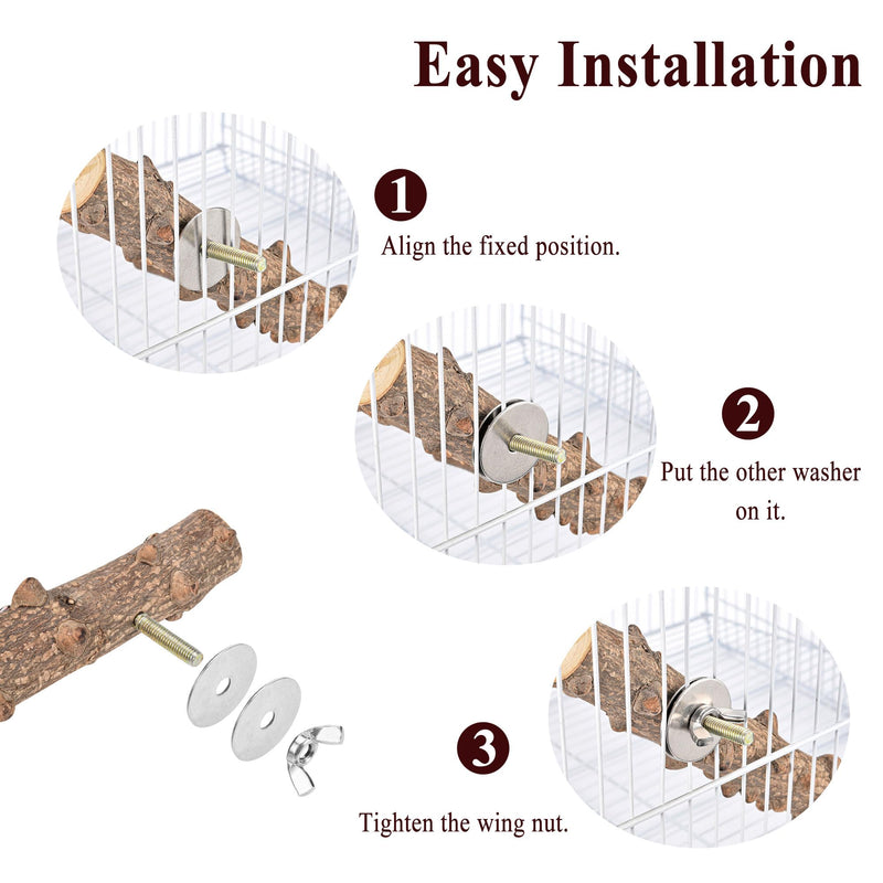 Mogoko Bird Ladder Perch for Cage, Natural Wood Bird Parrot Perch Stand Parrot Perch Bridge Climbing Chewing Toys for Small Medium Animal - PawsPlanet Australia