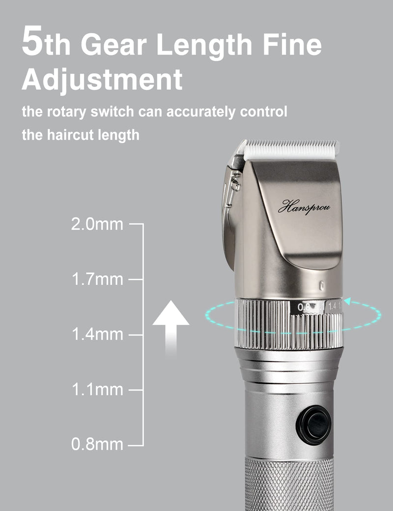 Dog Grooming Clippers High Power Dog Clipper for Thick Heavy Coats Low Noise Plug-in Pet Trimmer Pet Professional Grooming Clippers with Guard Combs Brush for Dogs Cats and Other Animals 12V Motor Grey