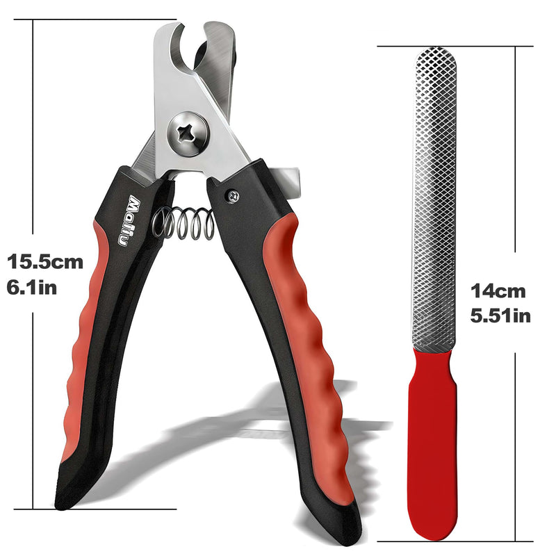 Dog & Cat Nail Clippers, Pet Nail Clipper and Trimmer with Safety Guard to Prevent Over Cutting, Grooming Razor Sharp Blades with Nail File for Small, Medium, Large Breeds(L Set, Red) L Set - PawsPlanet Australia