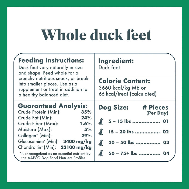 King Lou Pets - Whole Duck Feet for Dogs - Dehydrated Duck Dog Treats - USA-Made Dental Treats for Dogs - Collagen, Glucosamine, Chondroitin for Hip and Joint Health - 10 Count 10 Count (Pack of 1) - PawsPlanet Australia