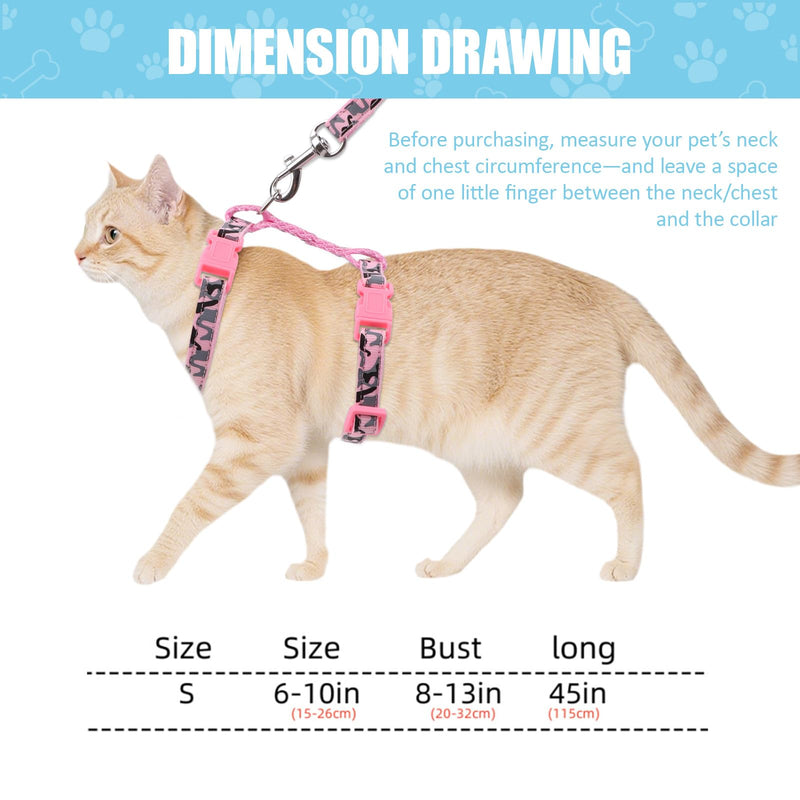 3PCS Cat Leash and Harness Set, Lightweight Cat Harness, Adjustable Escape Proof Kitten Walking Collar - PawsPlanet Australia