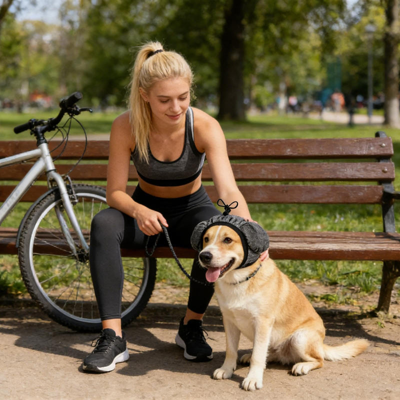 Ear protection for dogs against noise | Soft and wear-resistant ear protectors, hoods for dog ears - for care, air drying, travel, winter grey