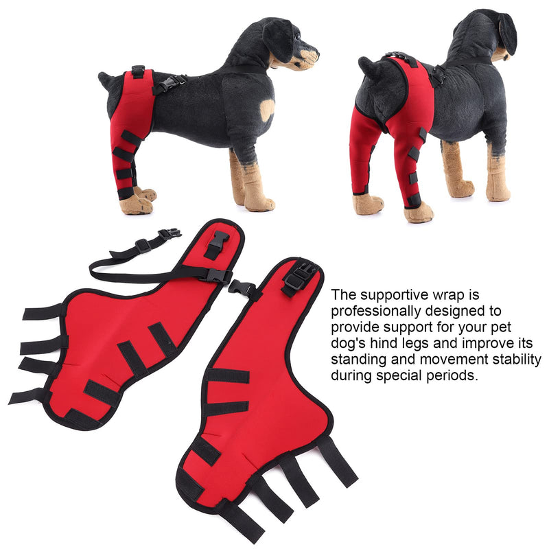 GLOGLOW 1 Pair Dog Hind Leg Braces, Dog Rear Leg Hock Wraps Canine Elbow Protector for Ligament Injuries Sprains(Red L) Boots - PawsPlanet Australia