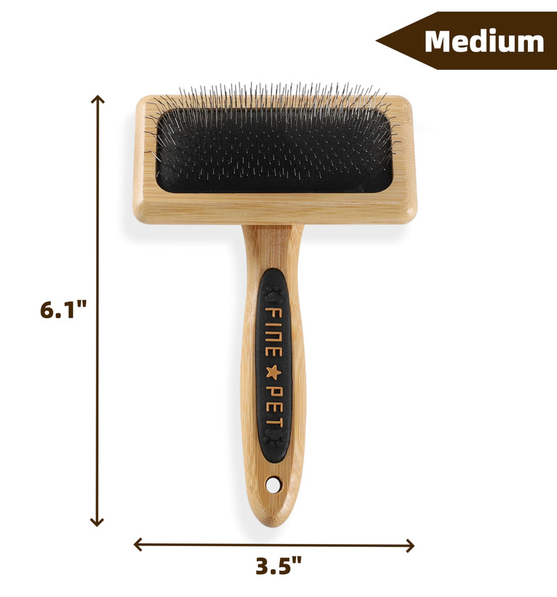 Dog Slicker Brush for Shedding Medium Long Haired Dogs and Cats Pet Grooming Brush to Remove Loose Hair Tangles and Knots M Black