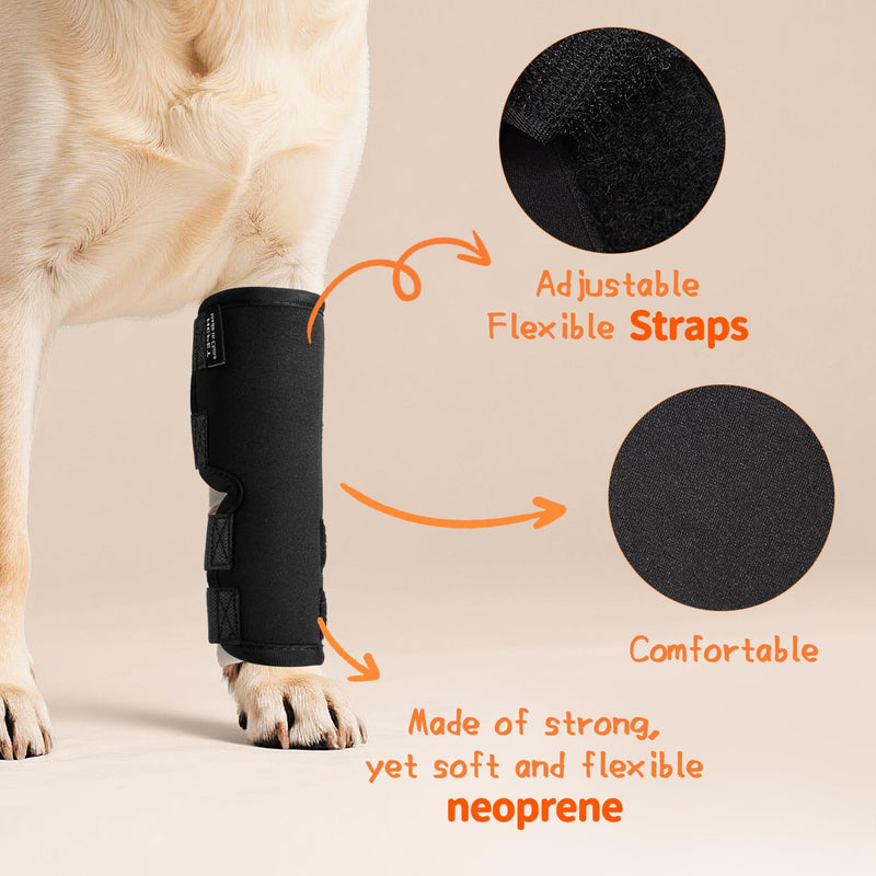 Petanims 2 Packs Dog Front Leg Brace for Remission Hyperextension - Wrist Support for Sprain, Arthritis & Injury Recovery - Adjustable Non-Slip Dog Leg Wrap, Fits Left or Right, Small S