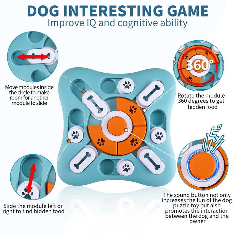 Interactive Dog Treat Puzzle Toys for IQ Training & Mental Stimulating,Fun Slow Feeder,Large Medium Small Dogs Enrichment Toys with Squeak Design S-Level 2 - PawsPlanet Australia