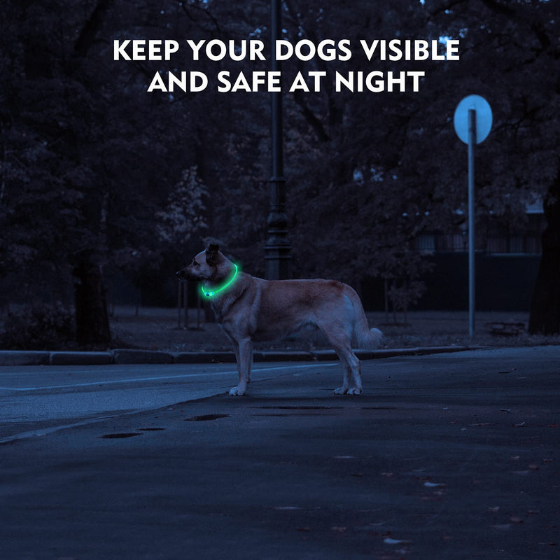 LED Dog Collar, Rechargeable Light Up Dog Collars,IP67 Waterproof Dog Lights for Night Walking，Adjustable, Reusable Safety Necklace for Small Medium Large Dogs (Pink) Pink - PawsPlanet Australia