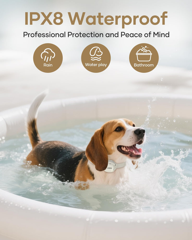 Jugbow Shock Collar for Small Dogs - 4200FT Dog Training Collar with Remote for 5-30lbs Mini Small Dogs, IPX8-Waterproof Rechargeable E-Collar with Beep (1-9), Vibration(1-3), Safe Shock(0-16) White