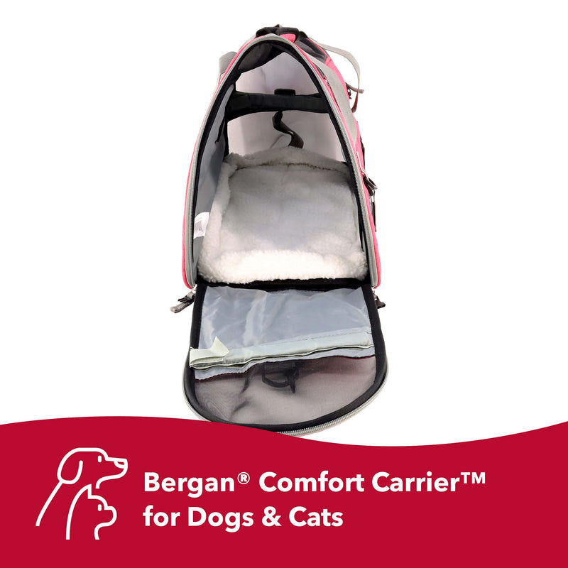 Coastal Pet Bergan Comfort Carrier - Breathable Travel Carrier for Dogs & Cats - Heather Berry, 16" x 8" x 11" 11.5"L x 16.0"W x 8.0"H - PawsPlanet Australia