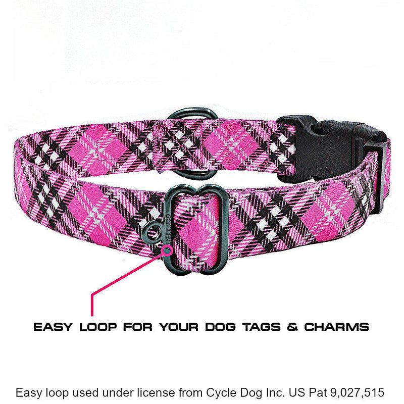 Max and Neo Plaid Pattern NEO Dog Collar - We Donate a Collar to a Dog Rescue for Every Collar Sold (Pink, Small) PINK PLAID - PawsPlanet Australia