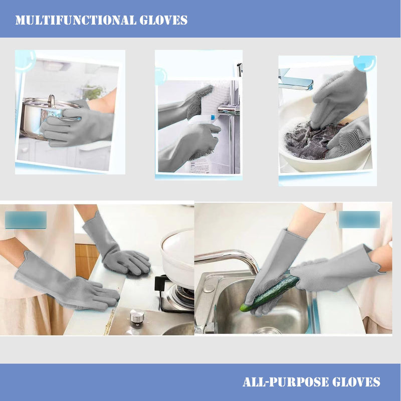 Pet Grooming Gloves-Dog Bath Supplies-pet Supplies-cat Brush-pet Hair Removal Tool -pet Dog Supplies -pet cat Supplies-Efficient Deshedding Glove for Dogs, Cats, Rabbits and Horses - 1 Pack (Gray) gray - PawsPlanet Australia