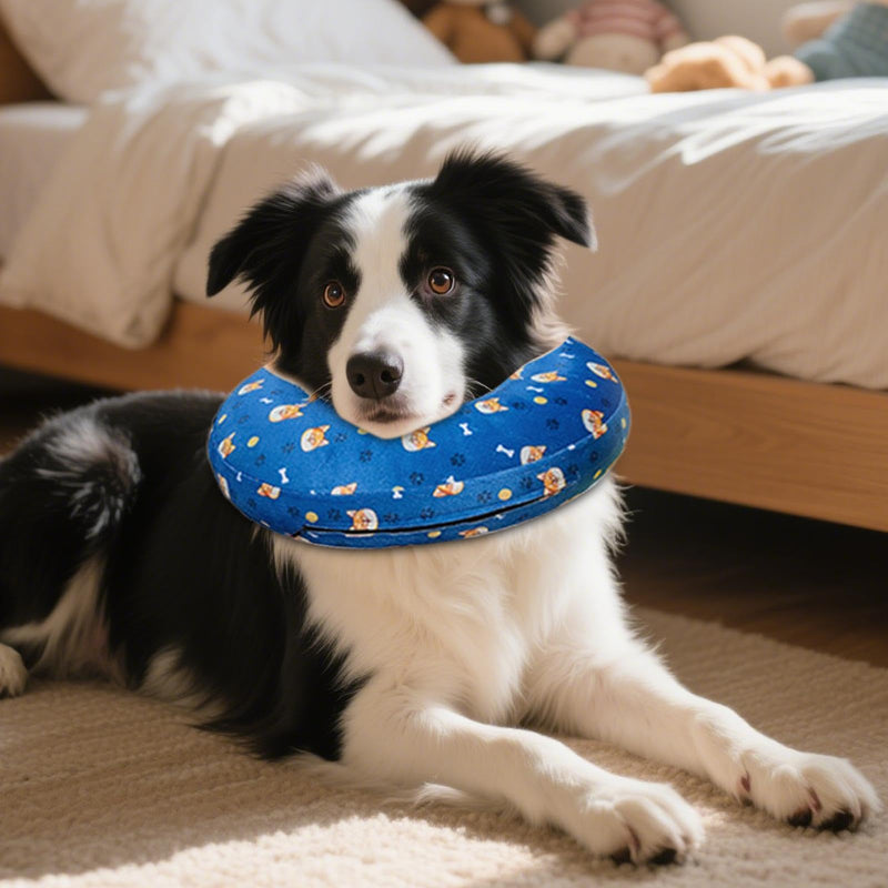 Soft cone for dogs, adjustable donut collar, anti-lick recovery aid for spray and rehabilitation healing accessories, grooming, veterinary training tool, swimming safety collar