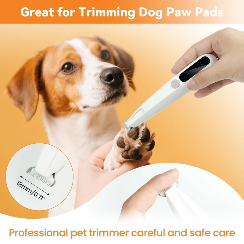 Dog Paw Hair Trimmer, Paw Trimmers for Dog's Feet, Rechargeable, Waterproof, Spare Blade, LED Display, Suitable for Cats & Dogs, Shaver for Paws Eyes Ears Face Buttocks, Dog Grooming Clippers - PawsPlanet Australia