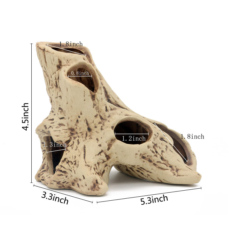 ALEGI Aquarium Tree Stump Hole for Betta Fish Toys,Rock Cave Cichlid Stone Betta Fish Accessories 10, 20 Gallon Fish Tank Decorations, Aquarium Rocks Decor Large - PawsPlanet Australia