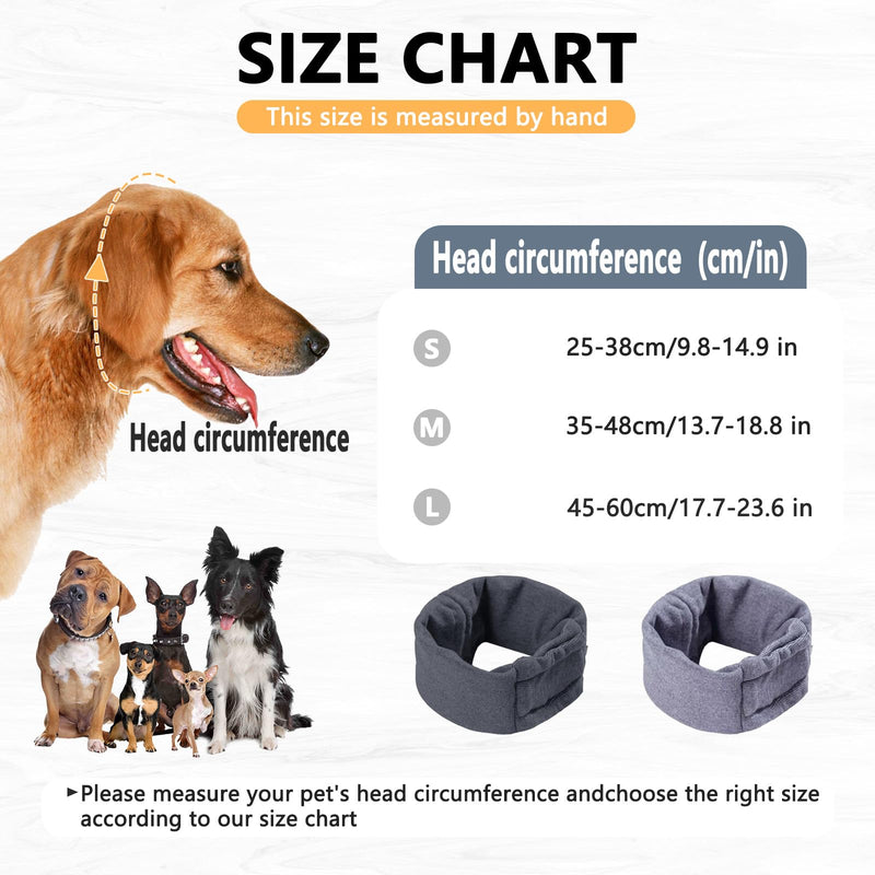 Dog Snood Earmuffs Calming Hood Neck and Ears Warmer Comfort Adjustable Noise Reducing Dog Warmer Ear Protectors Covers for Anxiety Relief (Gray, M) Gray