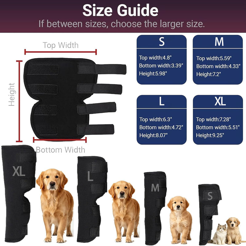 Pack of 2 Joint Bandage for Dogs, Ankle Bandage for Dogs, Dog Leg Wrap Leak Protection, Rear Leg Bandage for Front and Rear Legs, Prevent Licking, for Wound Healing Black-XL
