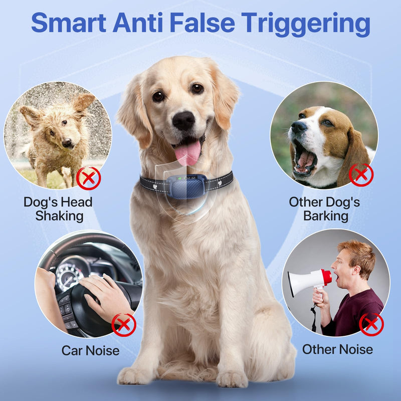 Dog Bark Collar, Automatic Bark Collar with 8 Adjustable Sensitivity for Large Medium Dogs, Humane - PawsPlanet Australia