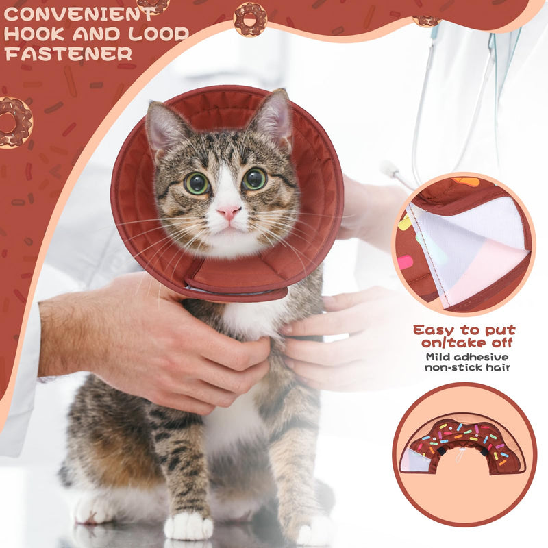 EXPAWLORER Cat Cone Collar Soft, Cat Recovery Donut Cone to Stop Licking After Surgery, Waterproof Elizabethan Protective Collar,Soft Adjustable Pet Collar for Small Medium Kittens S (5.5-9.5 in)