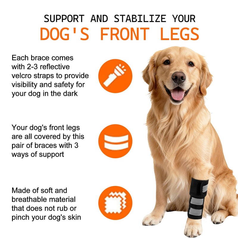 Elbow bandage for dog front leg, lick protection for dog hind leg, reflective elbow bandage, abrasion-resistant recovery sleeve for dogs, comfortable protection for dogs XL
