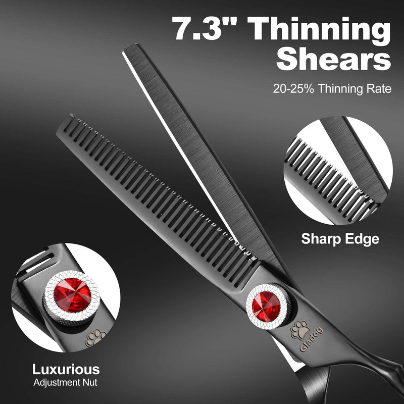7 Inch Titanium Professional Dog Grooming Scissors Kit & Blue Set - PawsPlanet Australia
