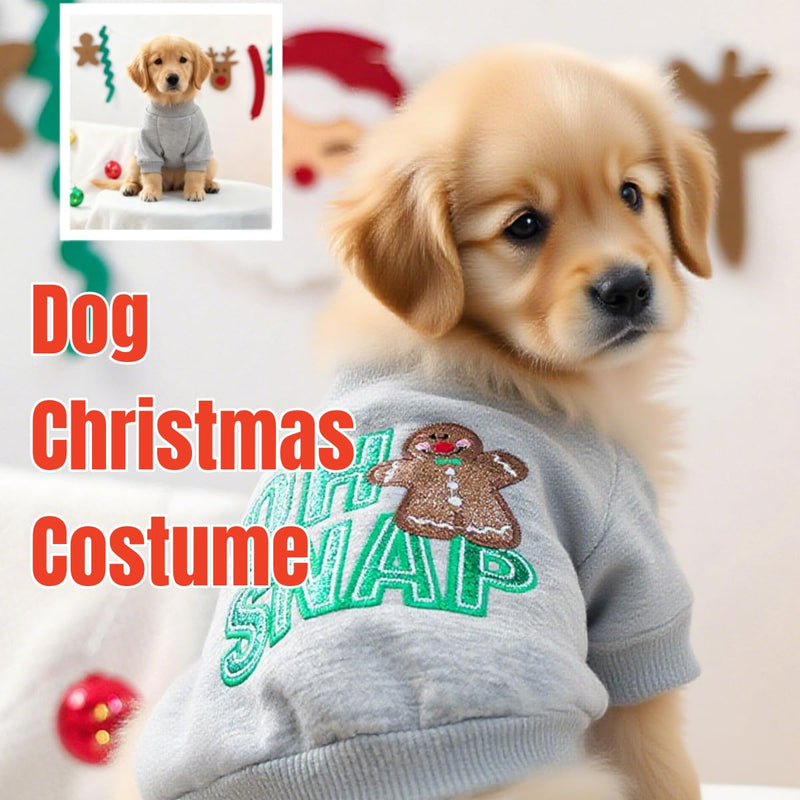 Christmas Pet Sweatshirt Coat with Gingerbread Design - Perfect Pet Christmas Outfit for Dogs and Cats (Medium, Gingerbread Coat) Medium - PawsPlanet Australia