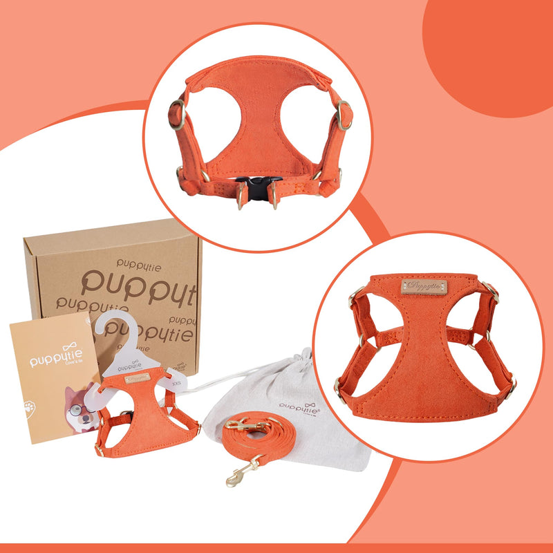 Puppytie No Pull xs Dog Harness with Multifunction Dog Leash,Soft Adjustable No Choke Escape Proof Pet Harness Vest,Orange,XS Orange XS(4.5-11lb? - PawsPlanet Australia