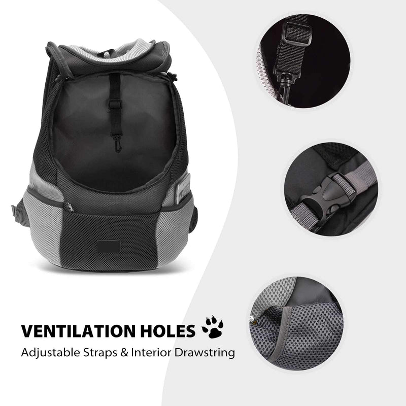 Dog Backpack Carrier Cat Carrier Pet Travel Carriers for Small Dogs and Cats Pet Travel Backpack L Black - PawsPlanet Australia