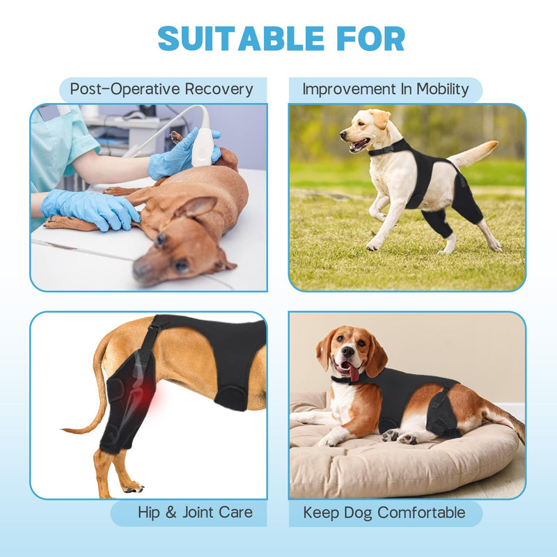 Dog Knee Braces for Back Leg, Adjustable Leg Brace with 2 Stabilizers, Hip Support to Reduces Pain, Ligament Injuries, ACL CCL & Luxating Patella for Small Medium Large Dogs, L-S