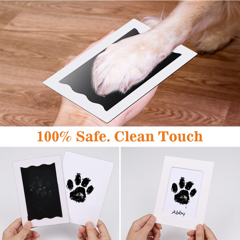 Nabance Paw Print Kit, Dog Nose Print Kit, No Mess Paw Print Stamp Pad for Dogs & Cats, 8Pcs Pet Paw Print Impression Kit with Photo Frames, Clean Touch Ink Pads, Nose Print Stamp Pad for Dogs Black 2-Pack, Large - PawsPlanet Australia