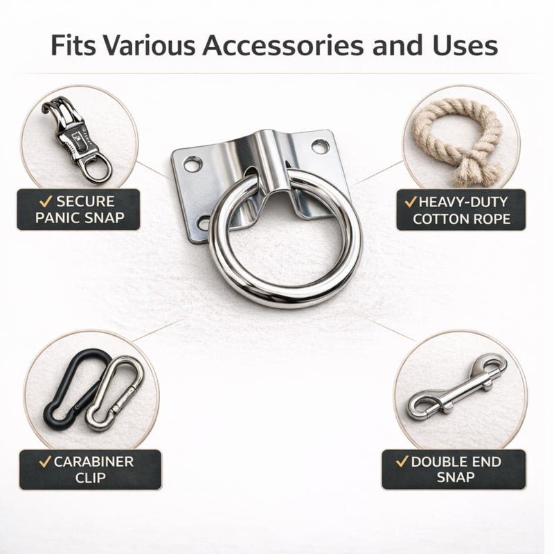 Horse Cross Tie Ring, 2 Pack Heavy Duty Block Tie Ring with Screws, Wall Mount Hitching Ring for Horse Stall, Barn, Stable, Hay Net, Bucket and Livestock Tie Down - PawsPlanet Australia
