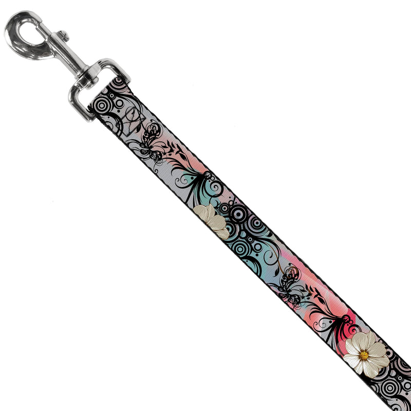 Buckle-Down Pet Leash - Flowers w/Filigree Pink - 6 Feet Long - 1.5" Wide - PawsPlanet Australia