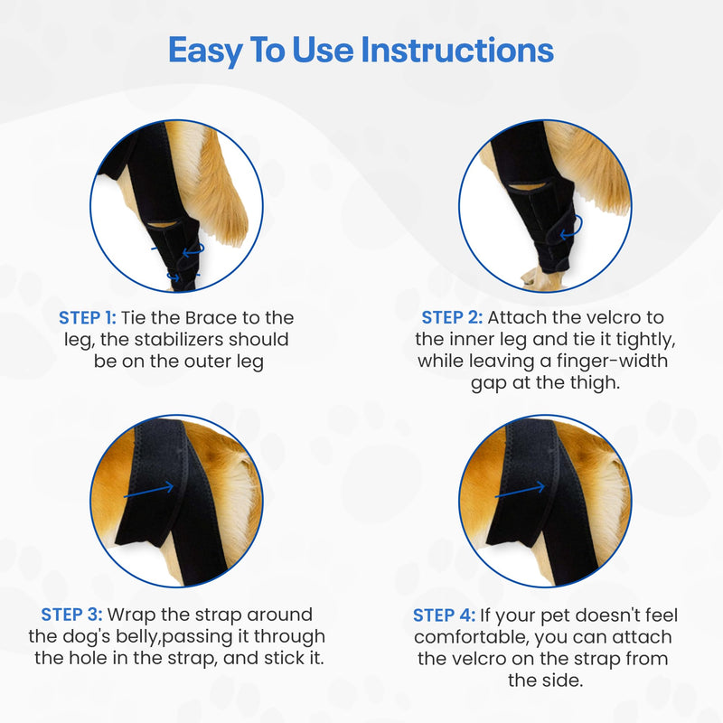Premium Dog Knee Brace for Torn ACL/CCL - Large Universal Brace for Hind Leg Support and Hip Dysplasia - Durable Dog Leg Braces for All Four Legs Neoprene Dog Knee Brace - PawsPlanet Australia