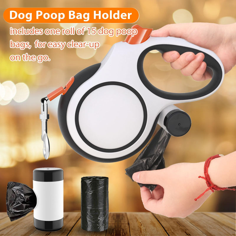 26ft Retractable Dog Leash with Poop Bag Dispenser - Upgraded Lock System, Non-Slip Grip, Tangle-Free Design for Large & Medium Dogs - Perfect for Walking, Running, and Outdoor Training - PawsPlanet Australia