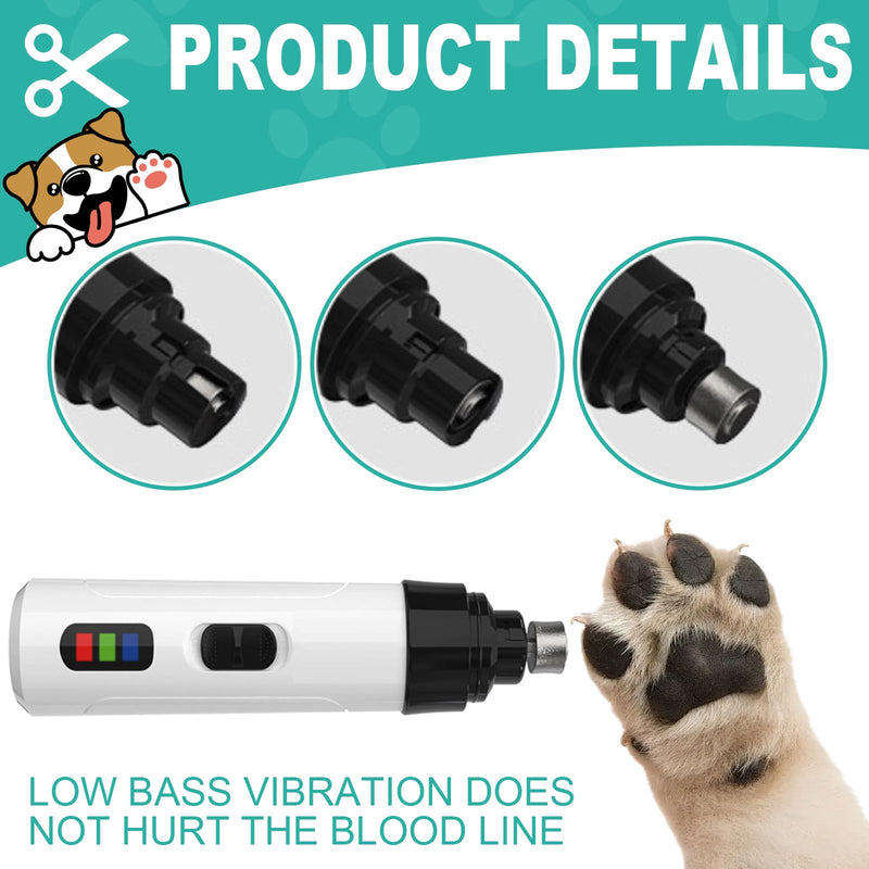 Electric Dog Nail Grinders Silent Groom, Quiet Bass Dog Claw Grinder Pro