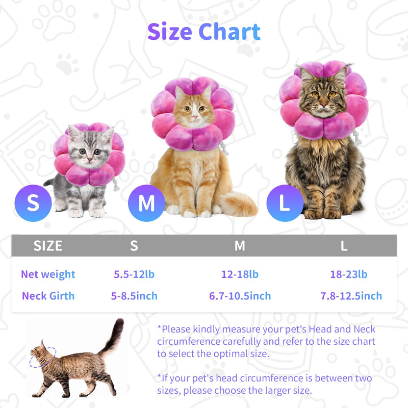 Flower Cat Cone, Cat Cone Collar Dog Cone Soft Recovery E-Collar Dog Elizabethan Collar for Dogs and Cats, Cat Cones to Stop Licking(Rose Purple, M) Rose Purple Medium - PawsPlanet Australia
