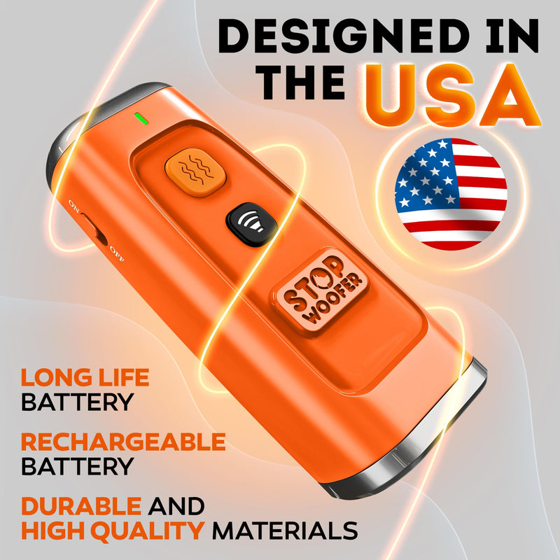 New 2025 Dog Bark Deterrent Device - Dog Barking Control Devices Stops Bad Behavior - Rechargeable Ultrasonic Pet Whistle to Stop Barking with The Touch of a Button up to 16,4 FT (5-120 LBS Orange) - PawsPlanet Australia