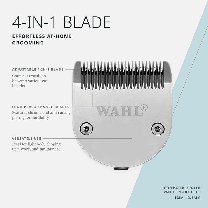 Wahl Pro Animal 4-in-1 Bladeset for Smart Clip Pet Clipper - Adjustable Grooming Blade for Light Body Clipping, Trim Work & Sanitary Areas - High-Performance, Chrome-Plated Replacement Blade - PawsPlanet Australia